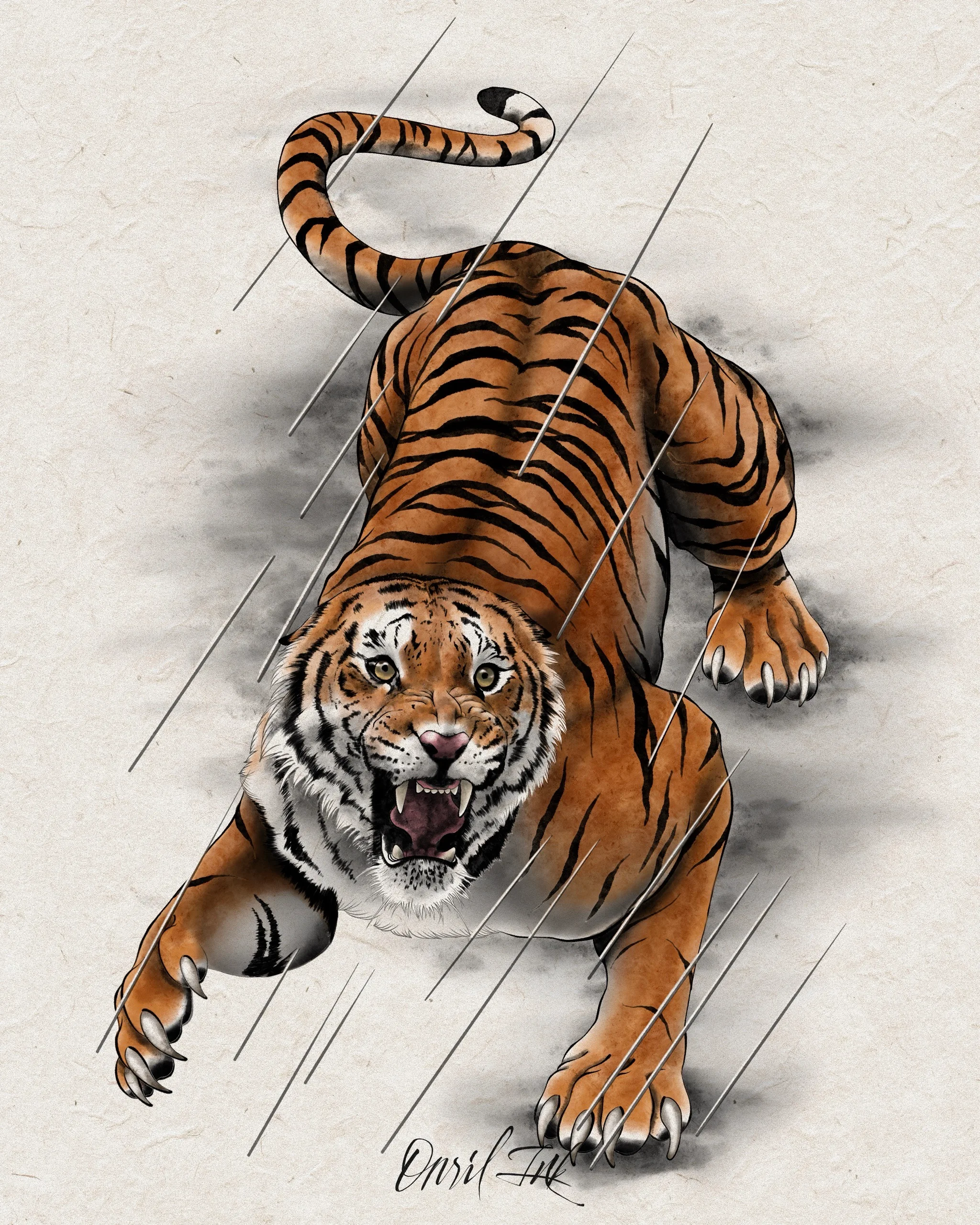 Tiger in the Rain