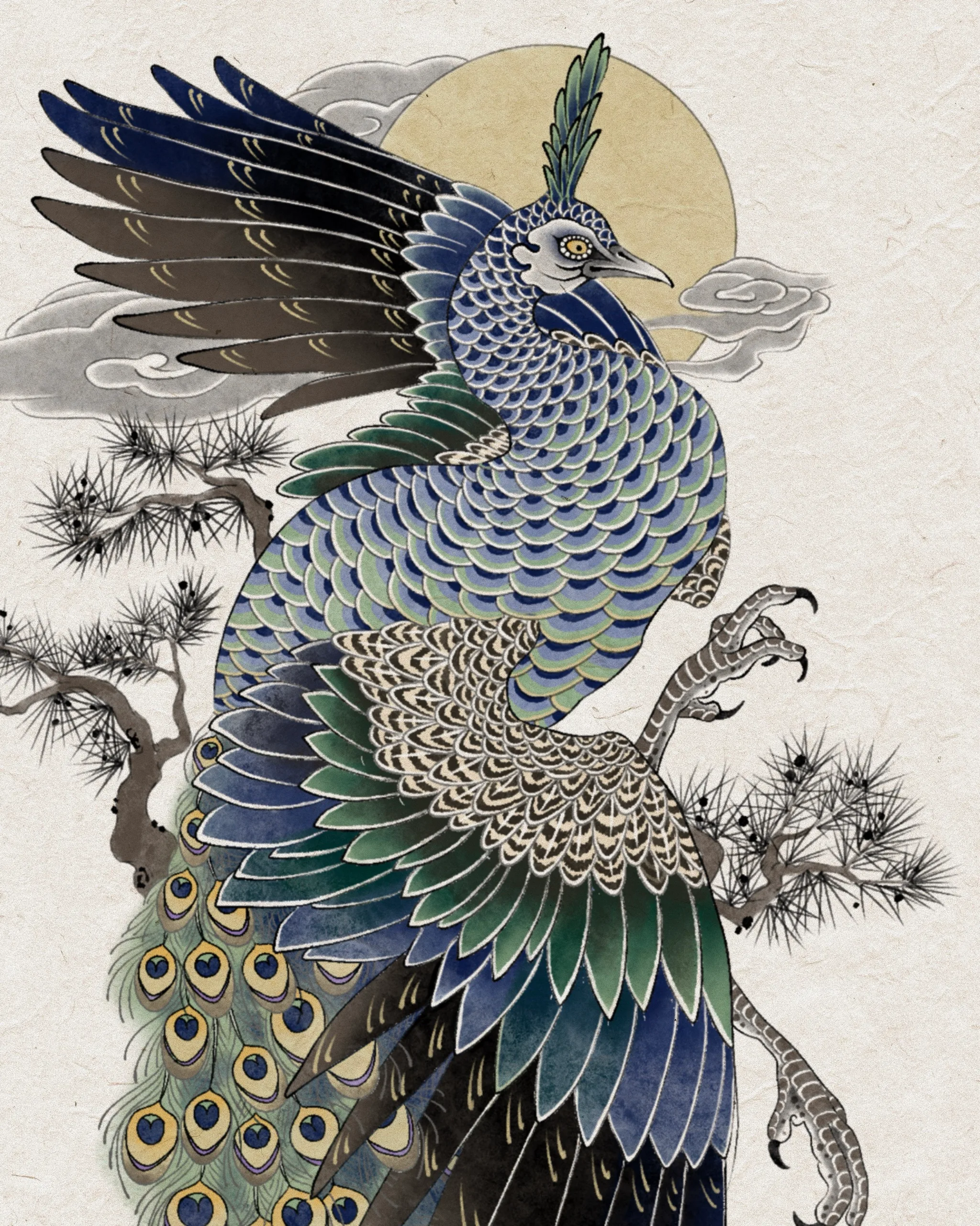 Peacock — Peacock tattoo detail