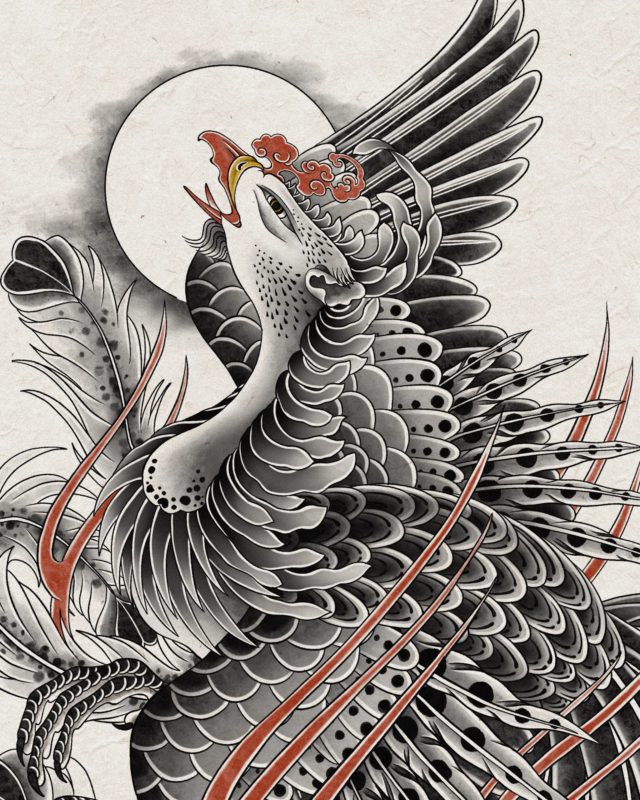 Phoenix — Phoenix tattoo detail