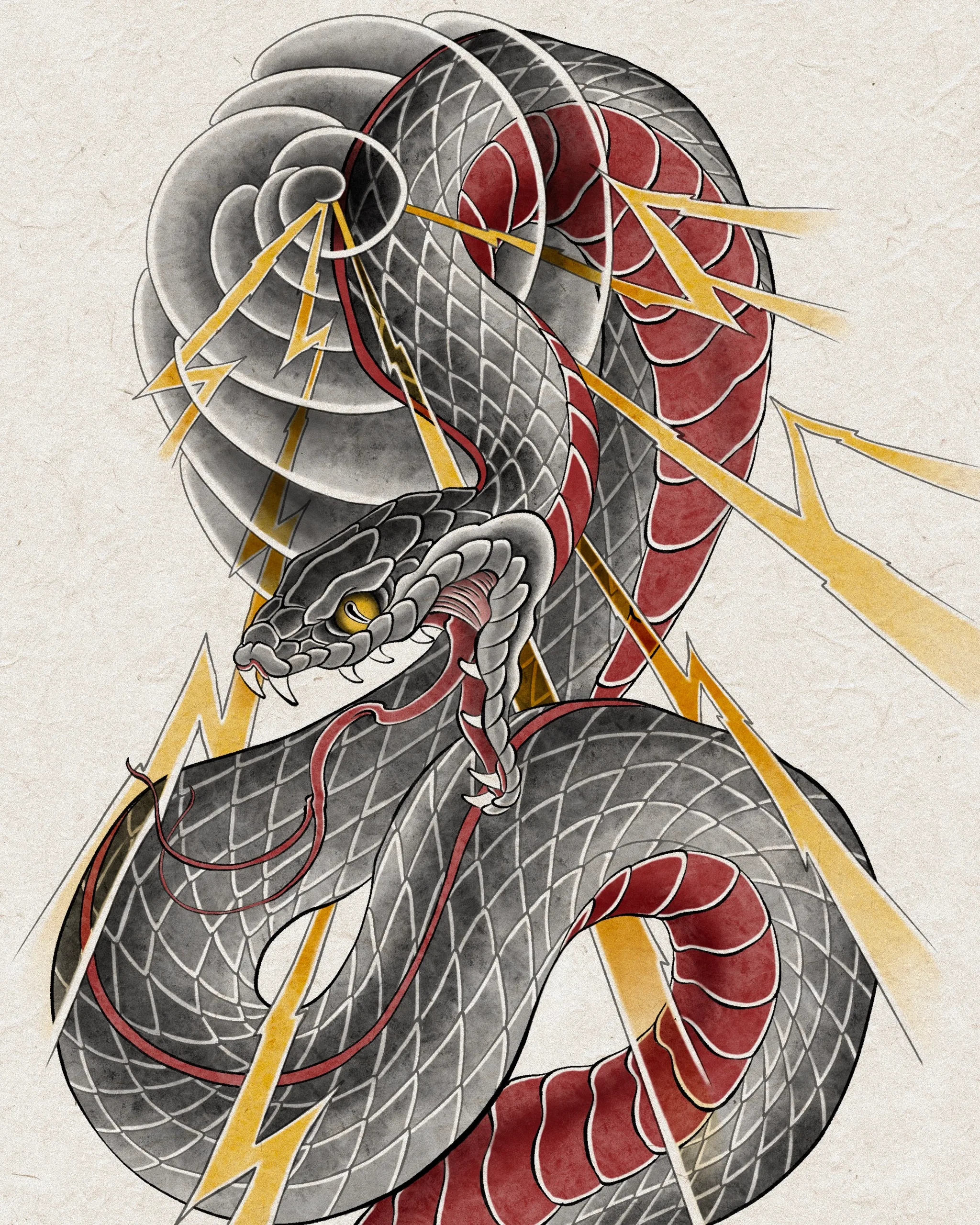 Snake — Snake tattoo detail