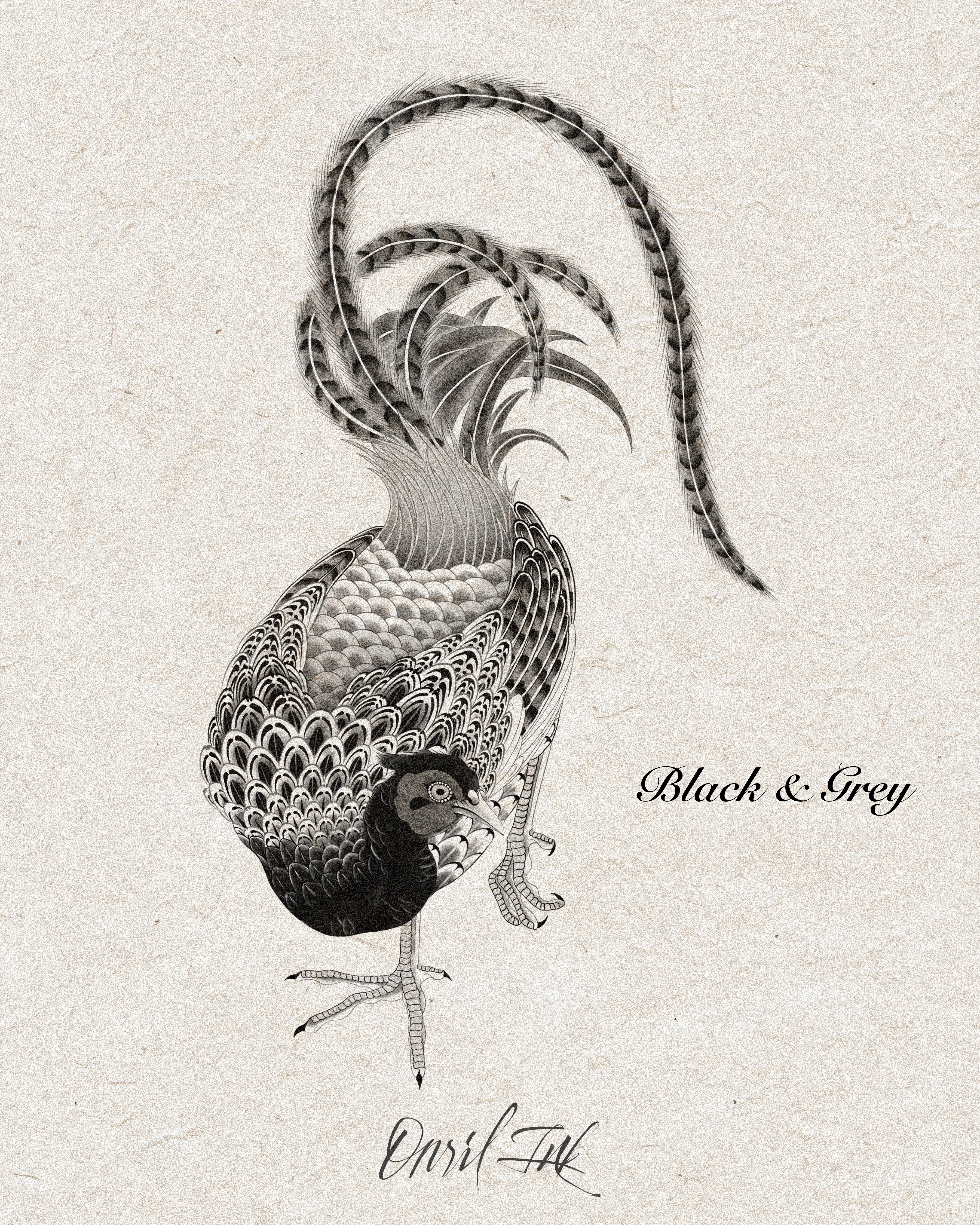 Pheasant — Symbol of Fortune — mono variant