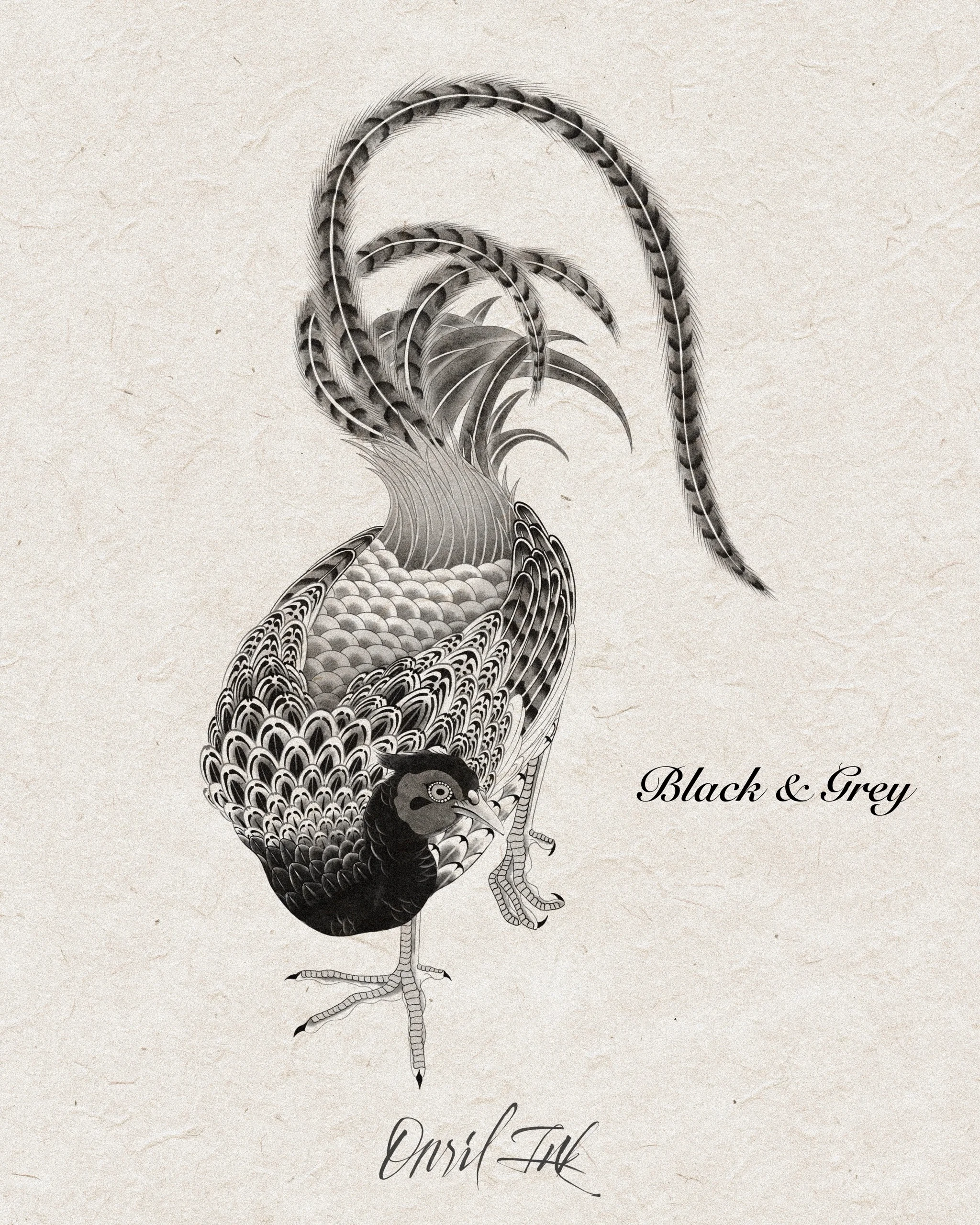 Pheasant — Symbol of Fortune — mono variant