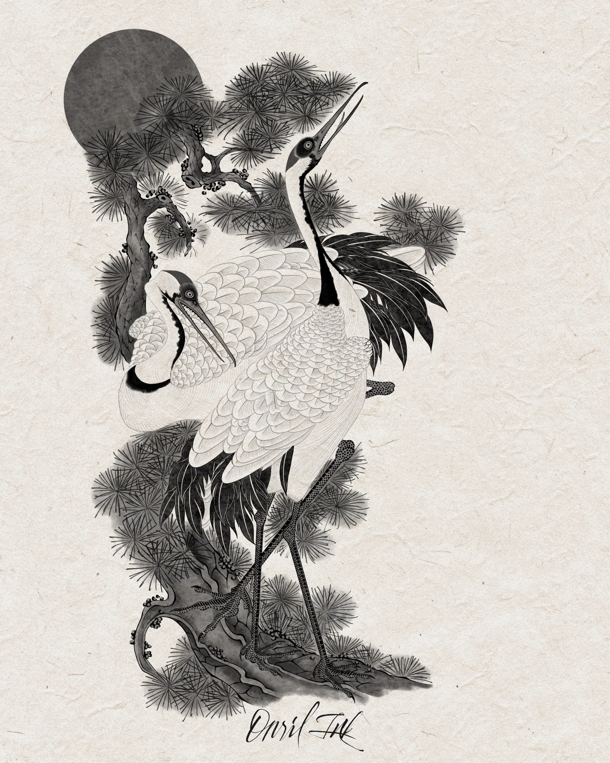 Crane & Pine — mono variant