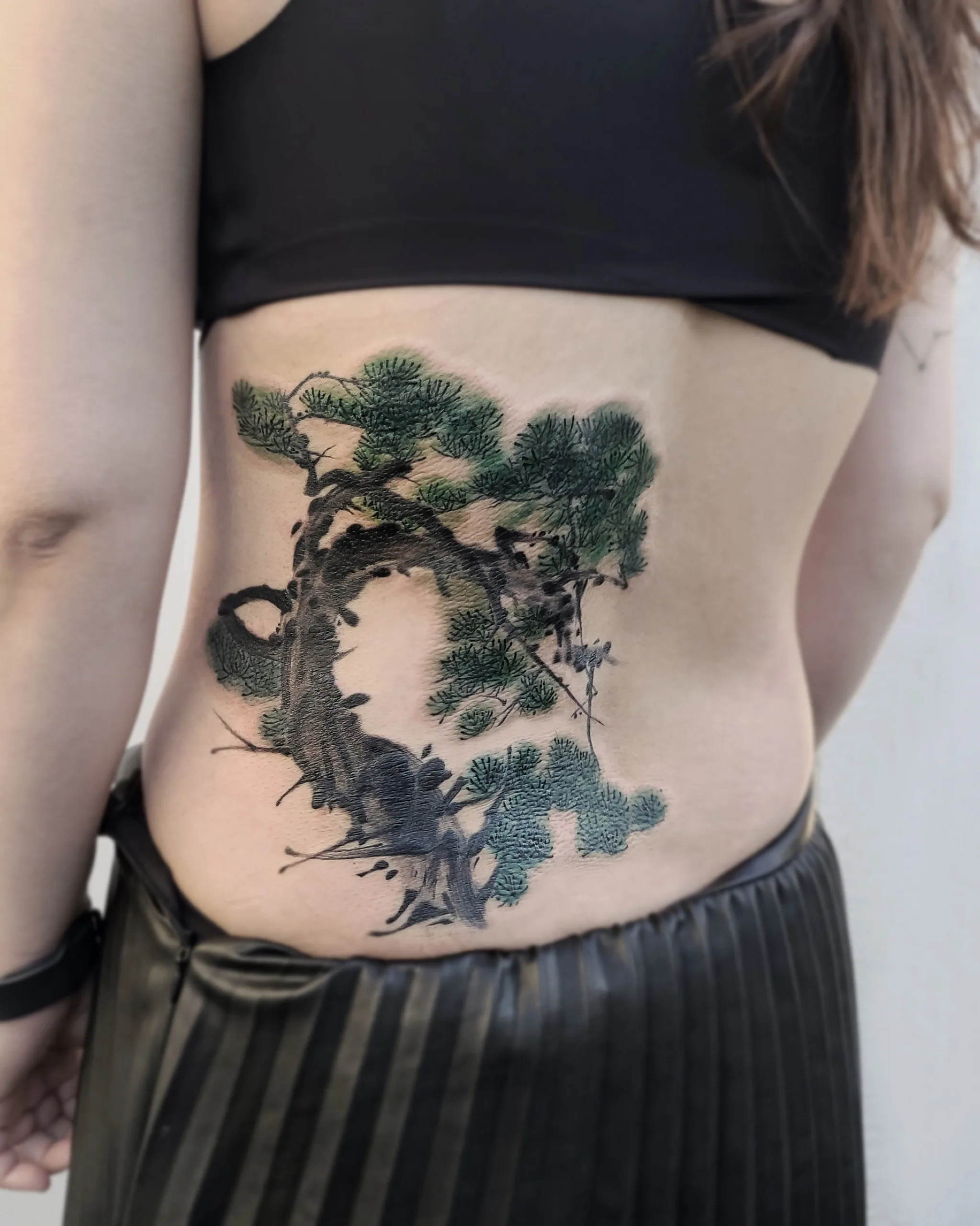 Pine Tree Cover-up — on the skin