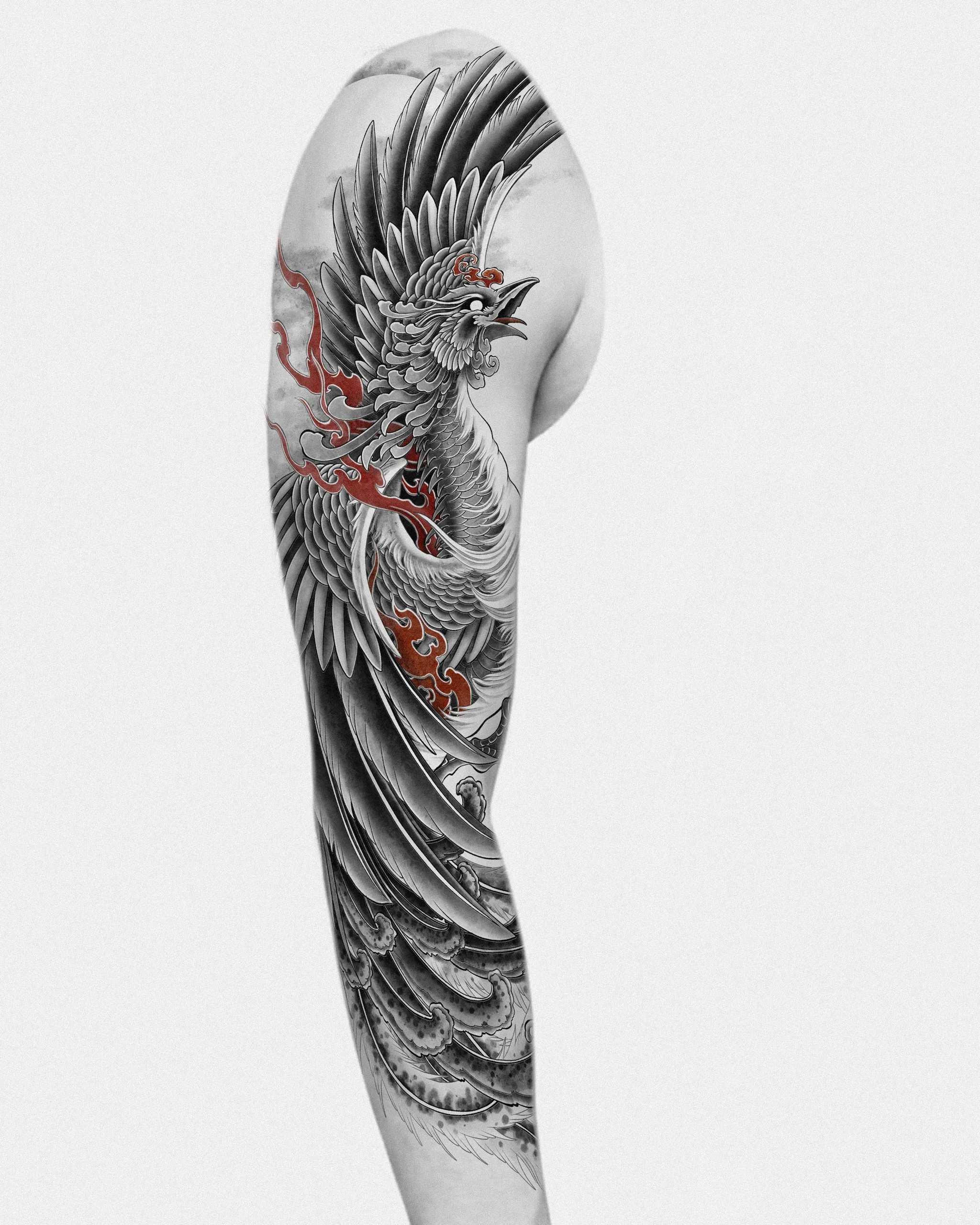 Phoenix — Phoenix tattoo design placement