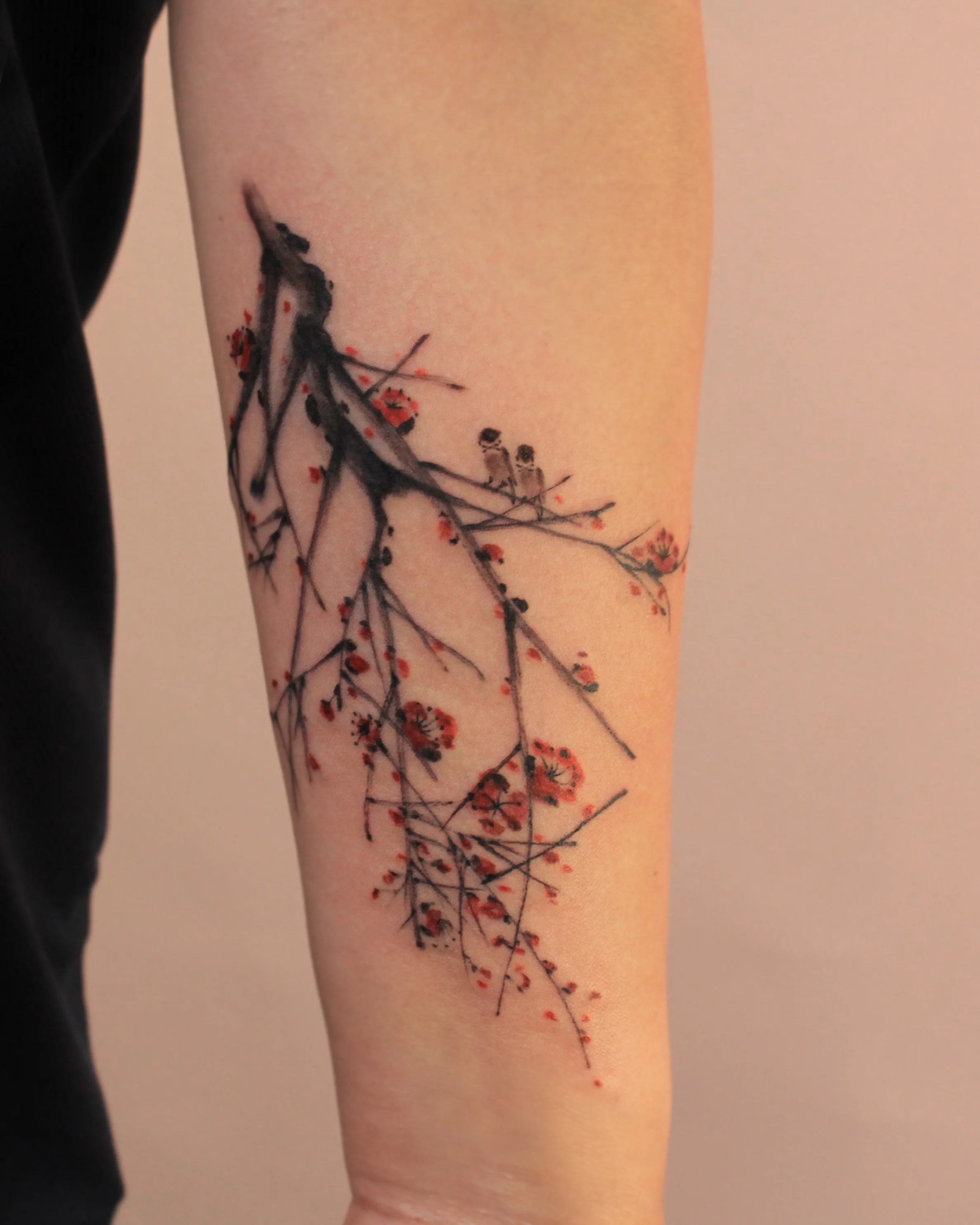 Sparrow & Plum Blossom — on the skin