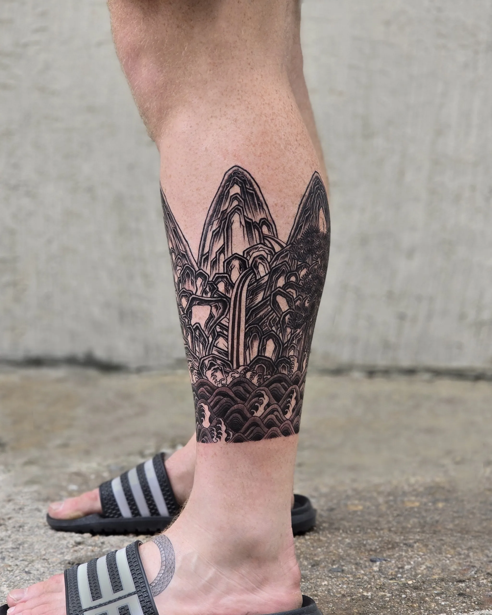 Five Peaks Landscape — Five peaks tattoo on skin