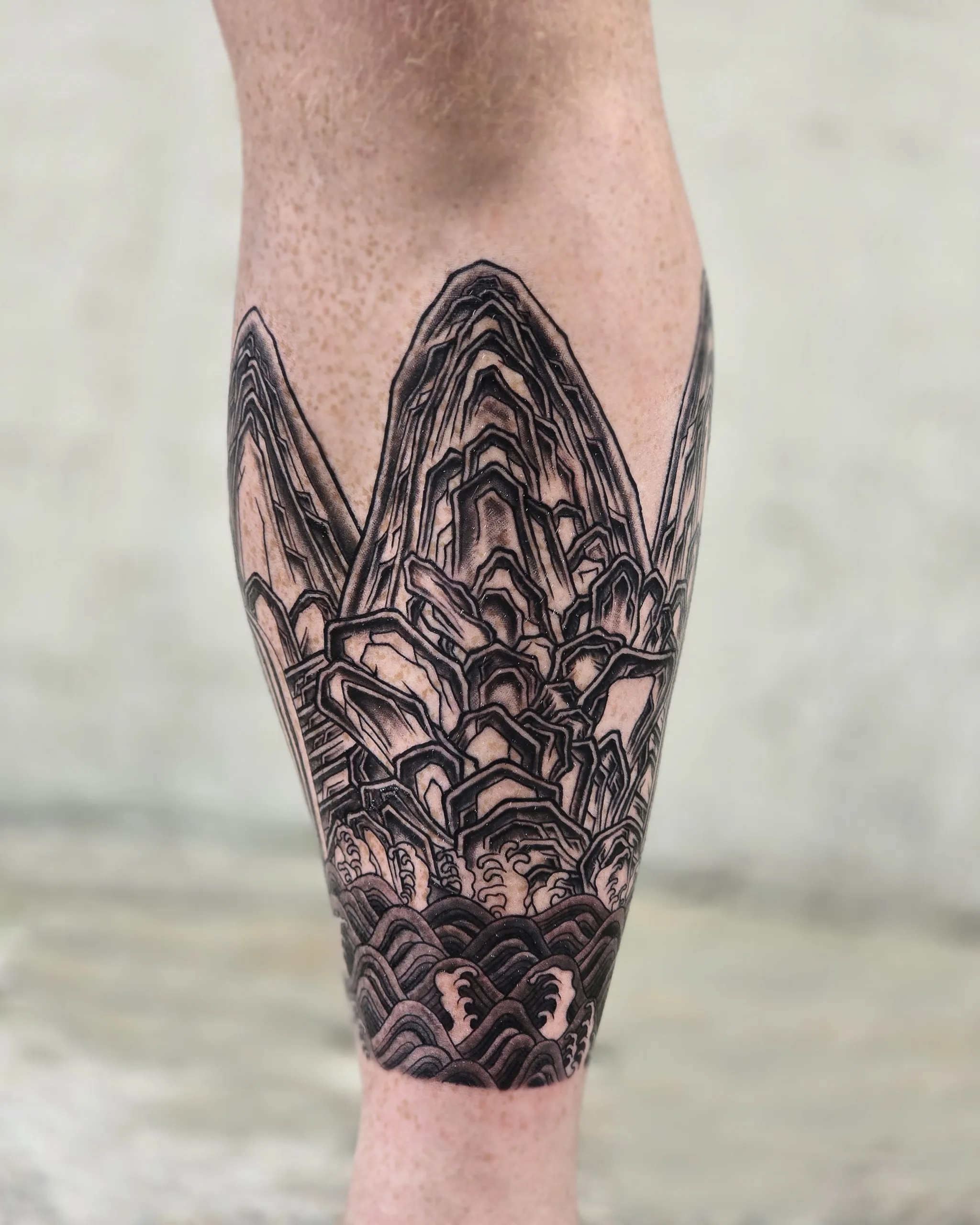 Five Peaks Landscape — Five peaks tattoo on skin